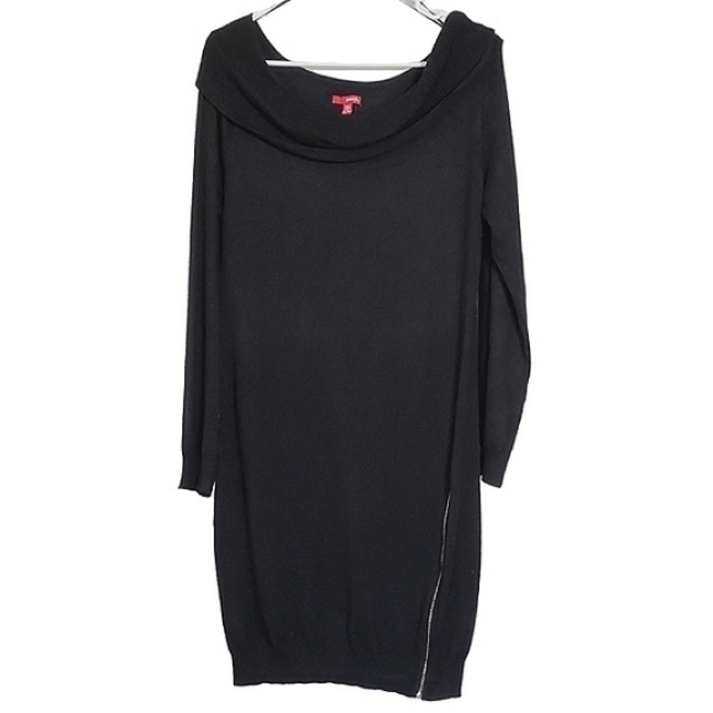 7074 * Bongo Off Shoulder Sweater Dress Black Size XL